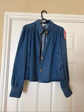 Blue Denim Button-Front Jacket